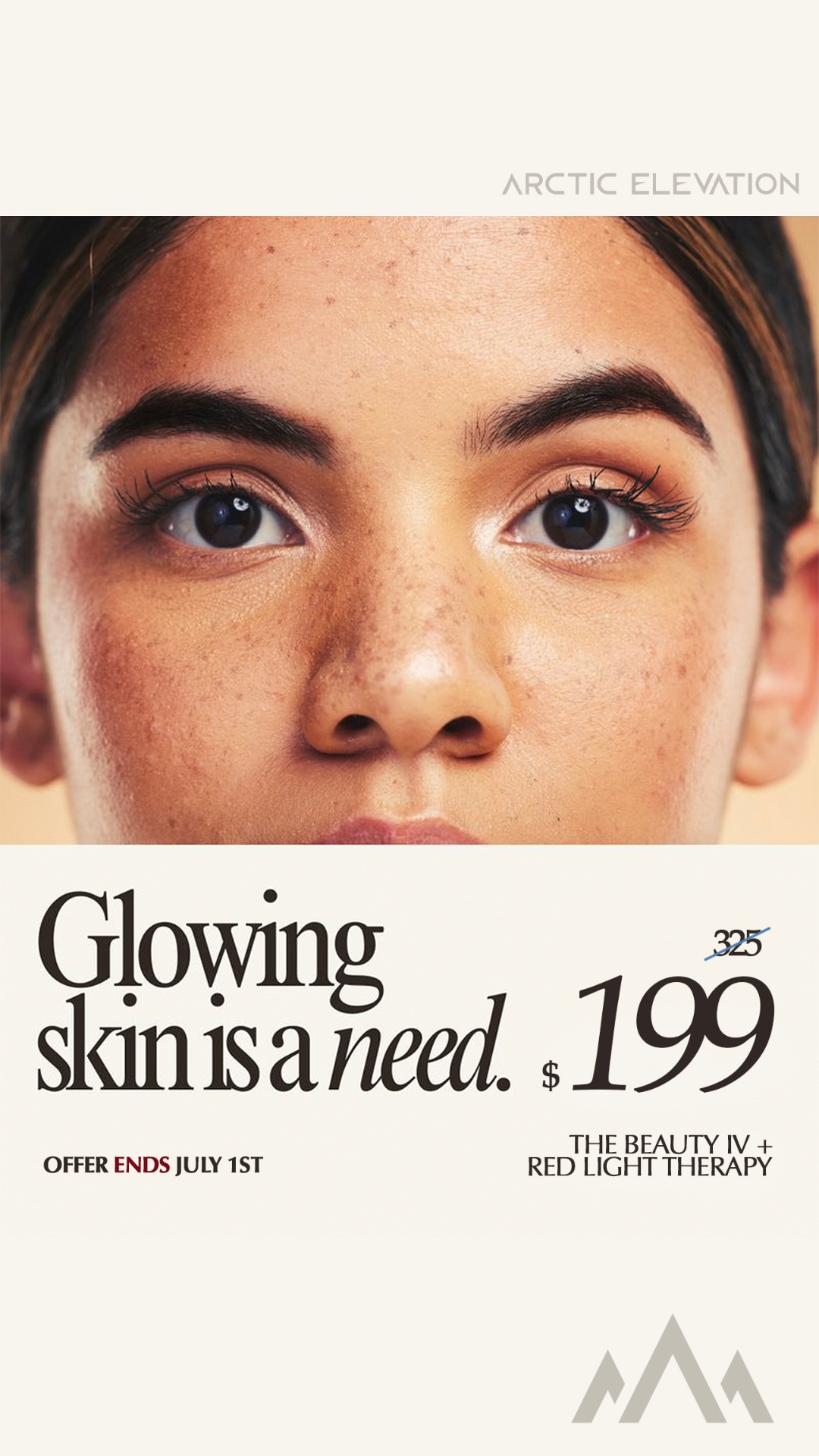 Close-up portrait — glowing skin